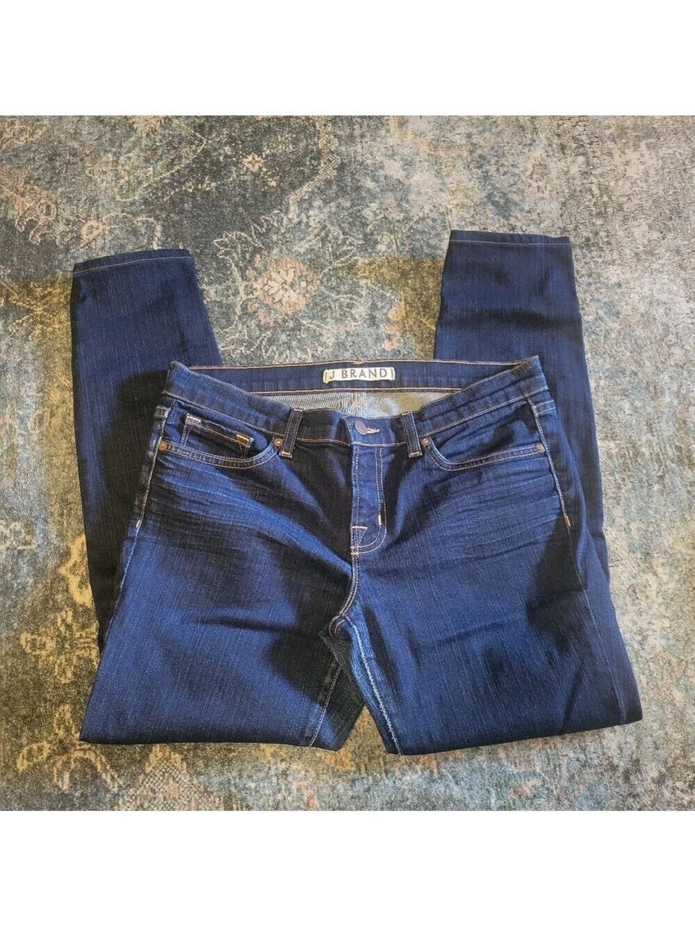J Brand Designer Blue Jeans Size 28 x 27 Dark Ink Wash Skinny Leg